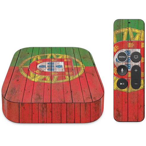 Portuguese Flag Dark Wood Apple TV Skin